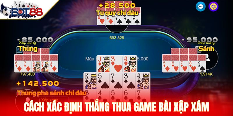 Cách xác định thắng thua game bài Xập Xám