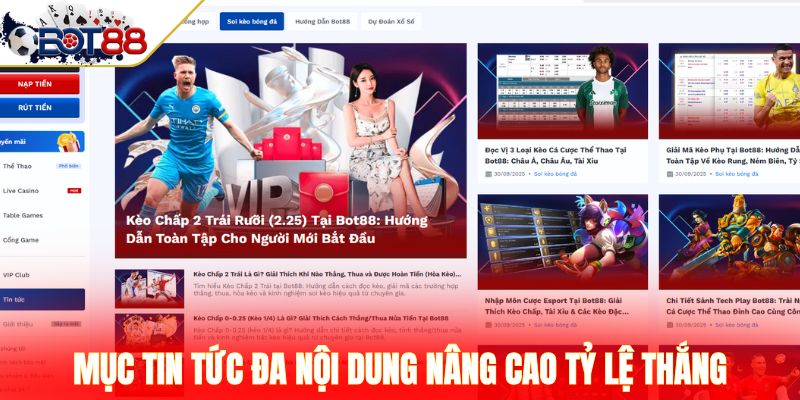 Mục tin tức đa nội dung nâng cao tỷ lệ thắng